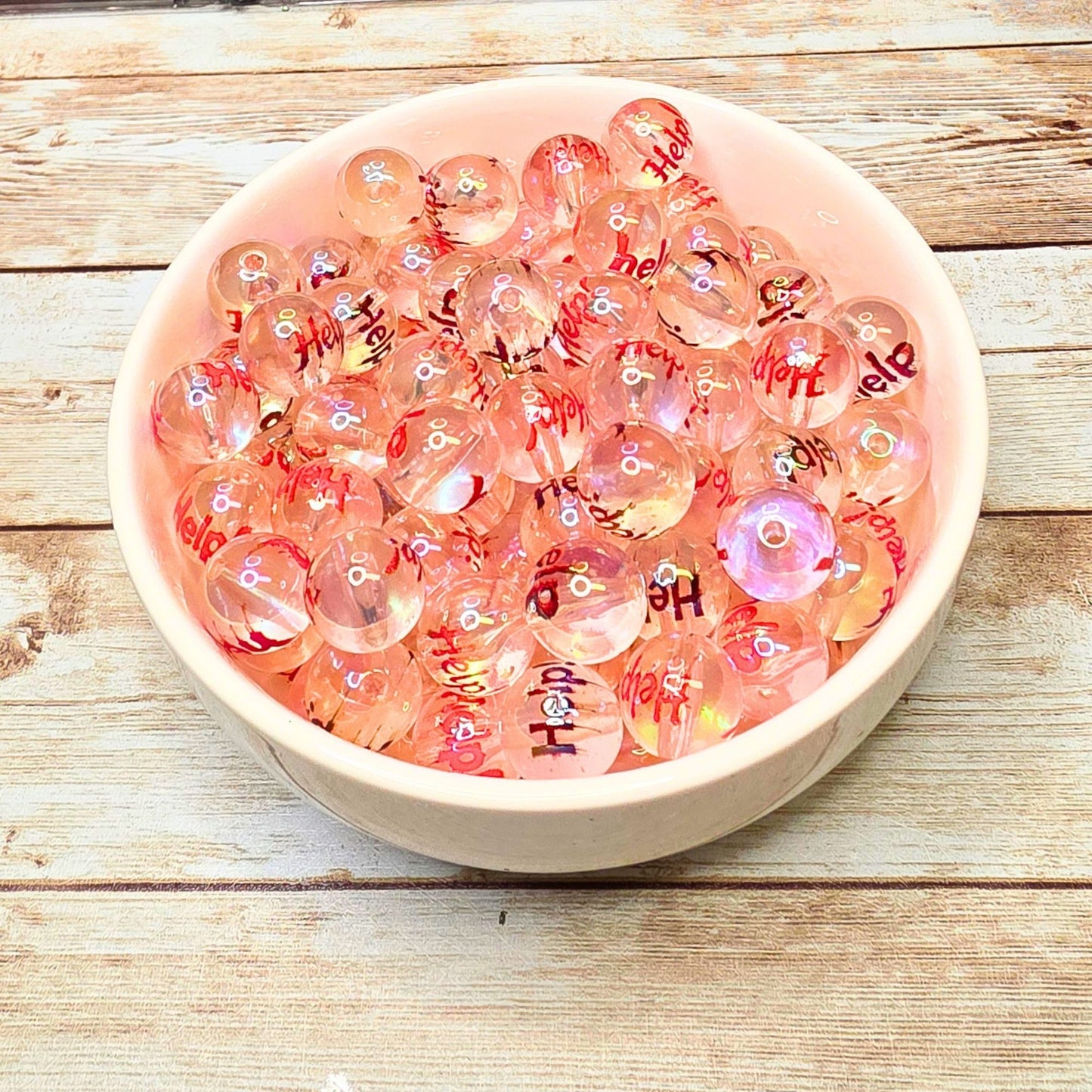 Glow in the Dark HELP Halloween Beads Set of 10 – Spooky Clear Acrylic Beads, Red Dripping Horror Beads, Halloween Craft & Pen Supplies