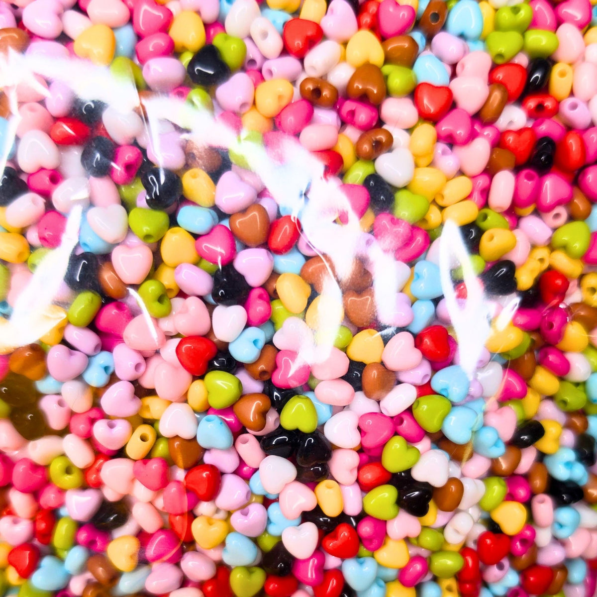 4mm Mini Heart Beads – Colorful Mixed Heart Spacer Beads for DIY Jewelry Making, Bracelets, Phone Charms & Beading Supplies