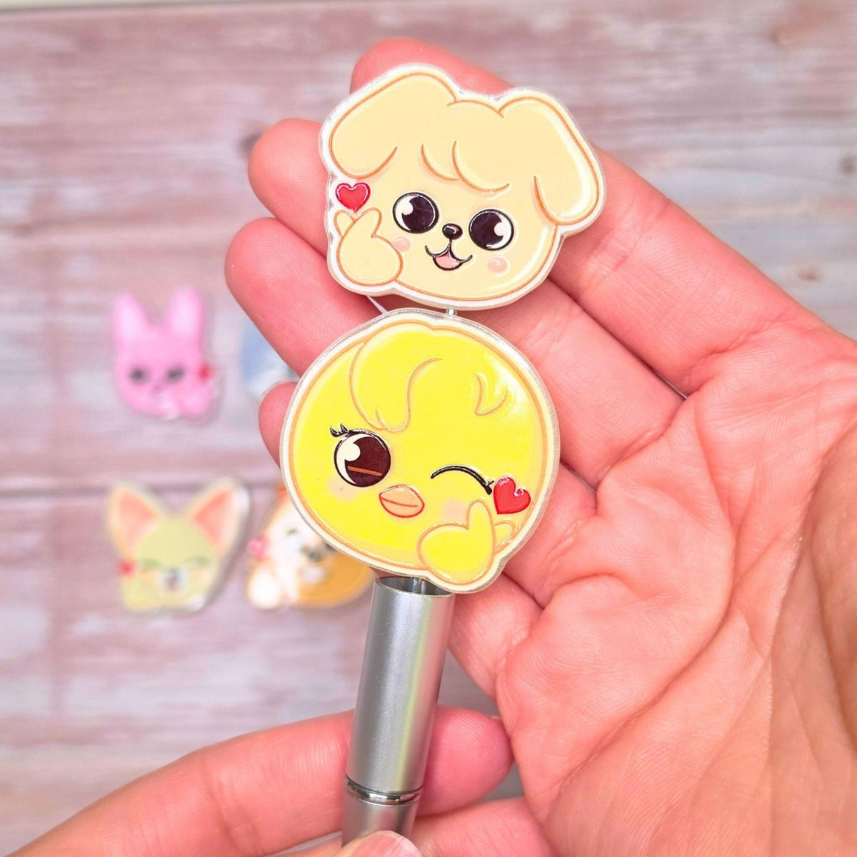 SKZOO Inspired Large Acrylic Focal Beads Set of 9 | Stray Kids Character Beads | K-Pop Focals for Pens, Keychains & Crafts