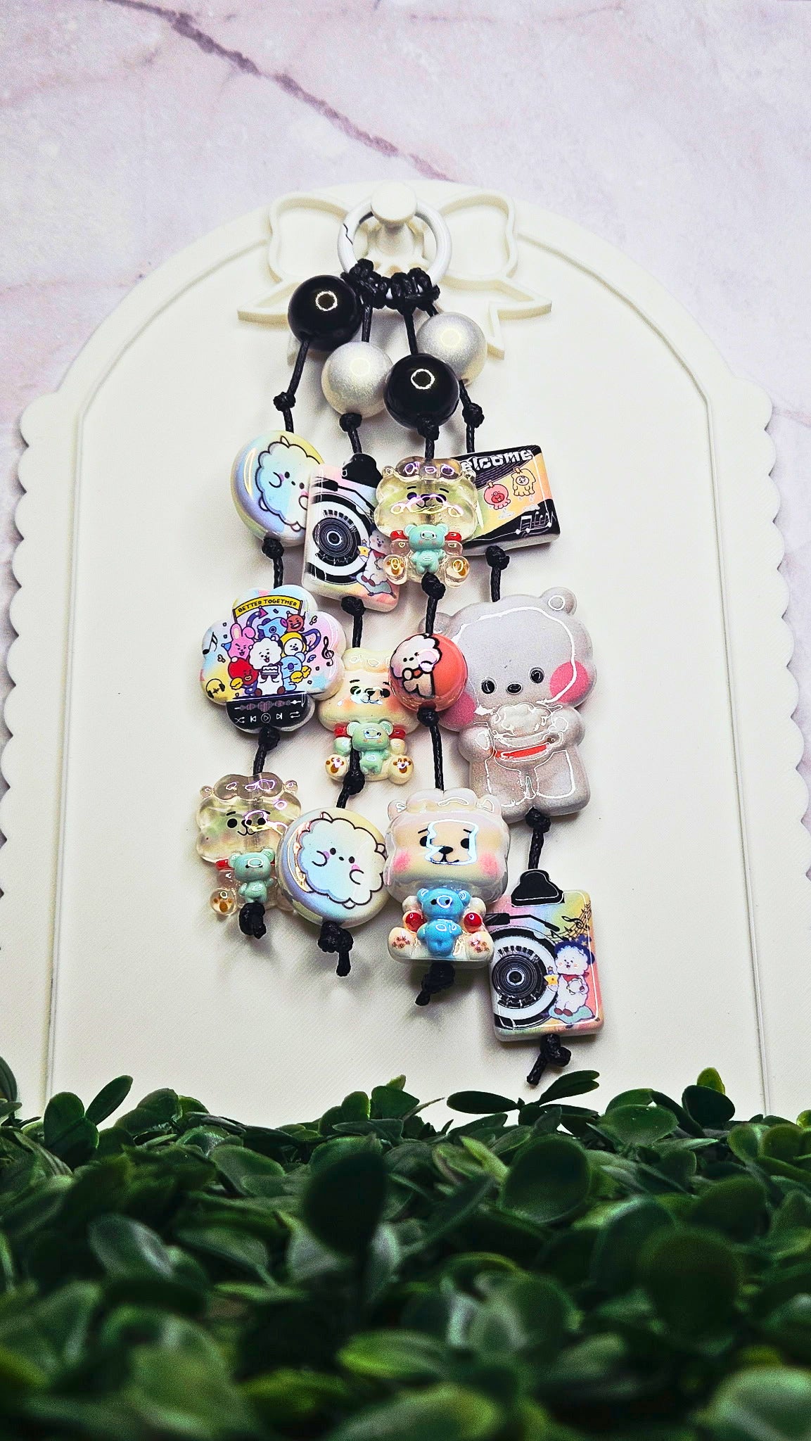 BT21 Character Bag Charm Black