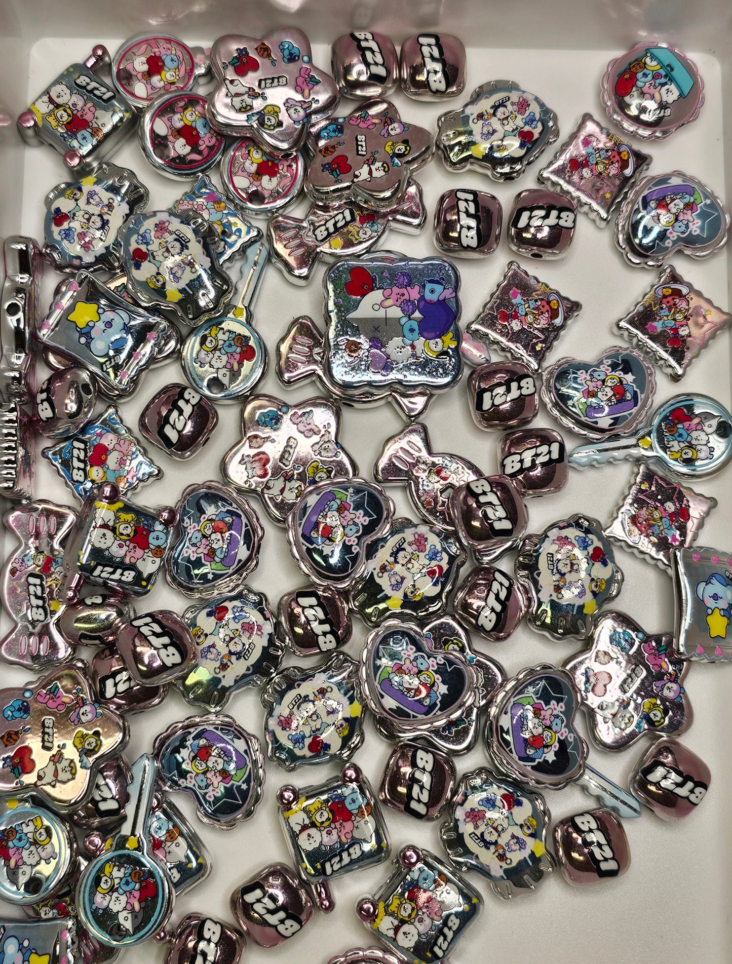 BT21 Character Silver Bead Mix