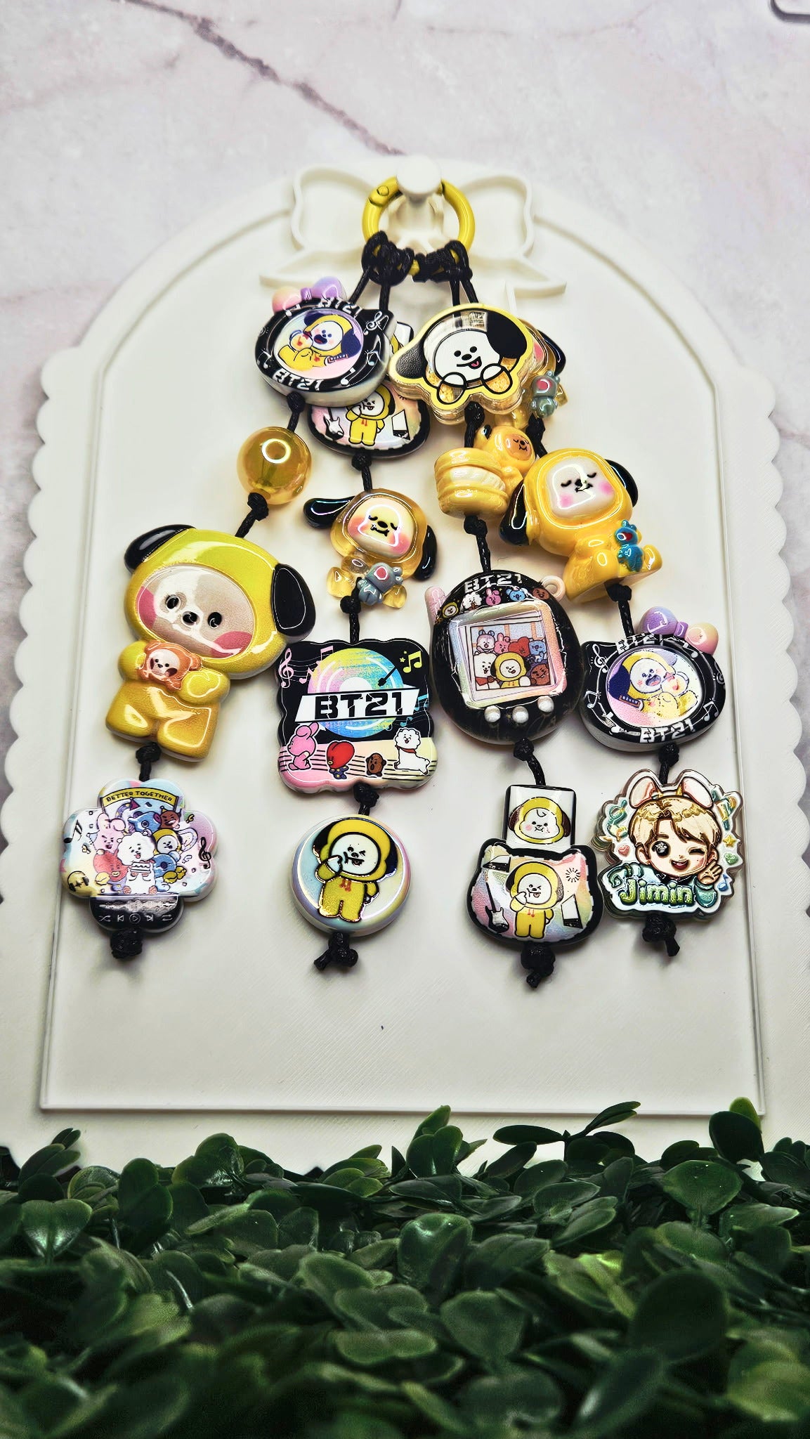BT21 Character Bag Charm Black