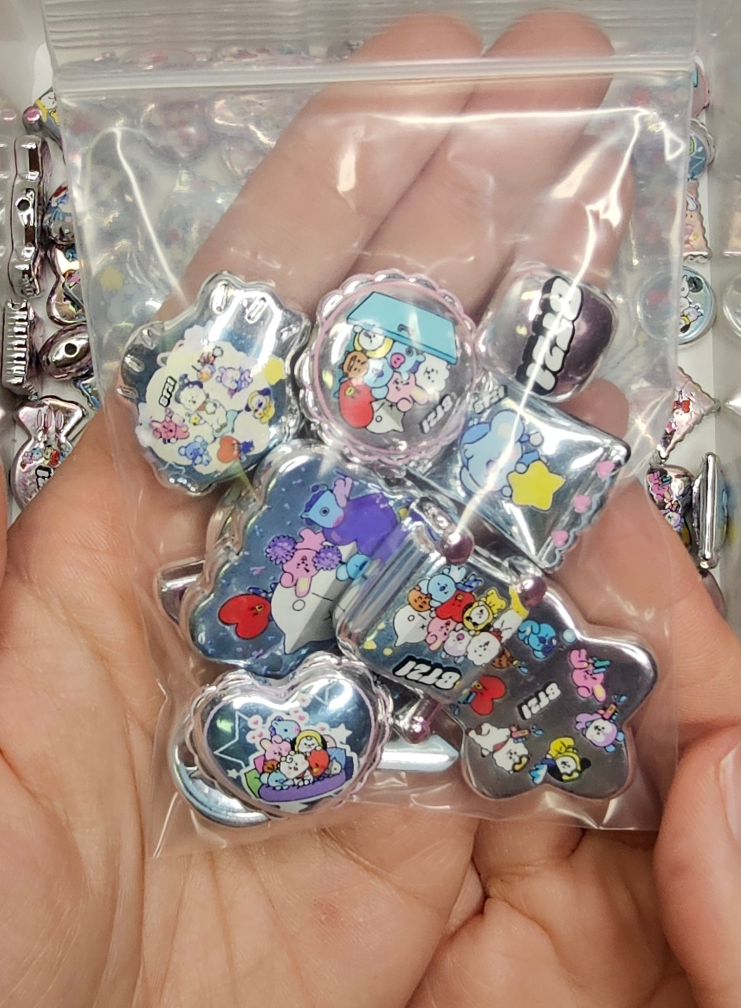 BT21 Character Silver Bead Mix