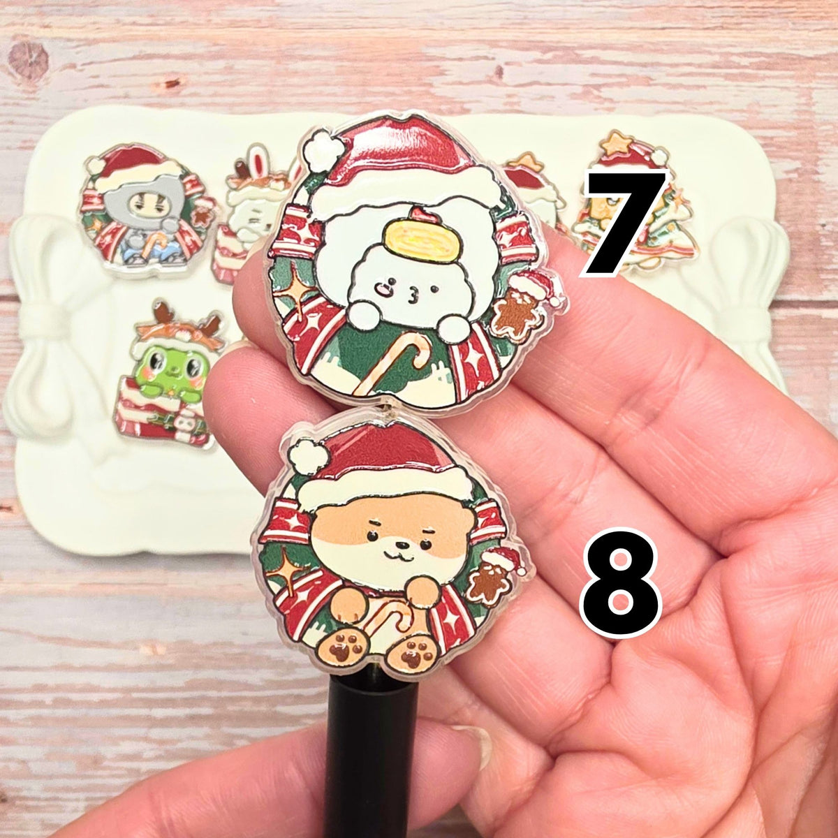 MINITEEN Christmas Acrylic Focal Beads | SEVENTEEN Inspired Holiday Character Beads | Kpop DIY Beaded Pens, Keychains & Crafts | Sold Individually