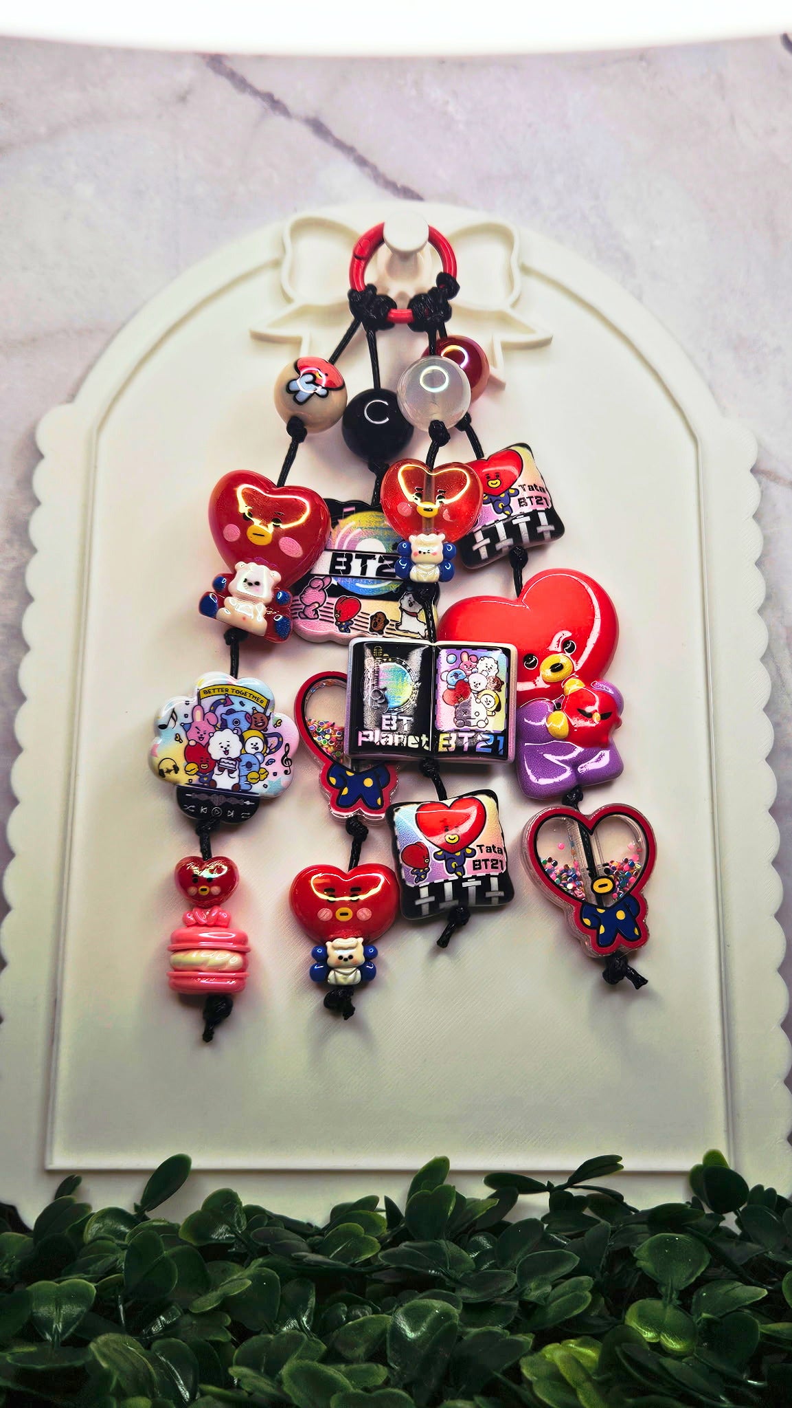 BT21 Character Bag Charm Black
