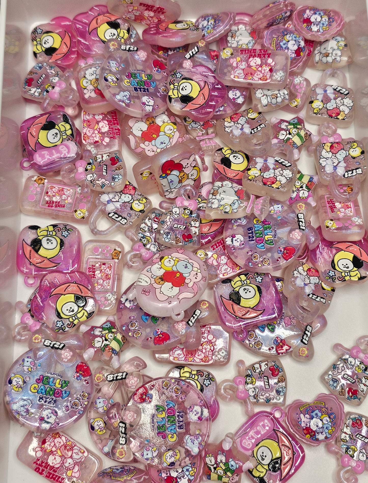BT21 Character Pink Luminous Bead Mix