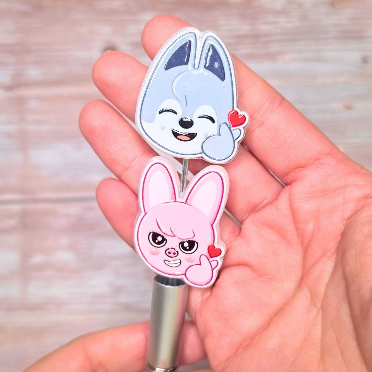 SKZOO Inspired Large Acrylic Focal Beads Set of 9 | Stray Kids Character Beads | K-Pop Focals for Pens, Keychains & Crafts