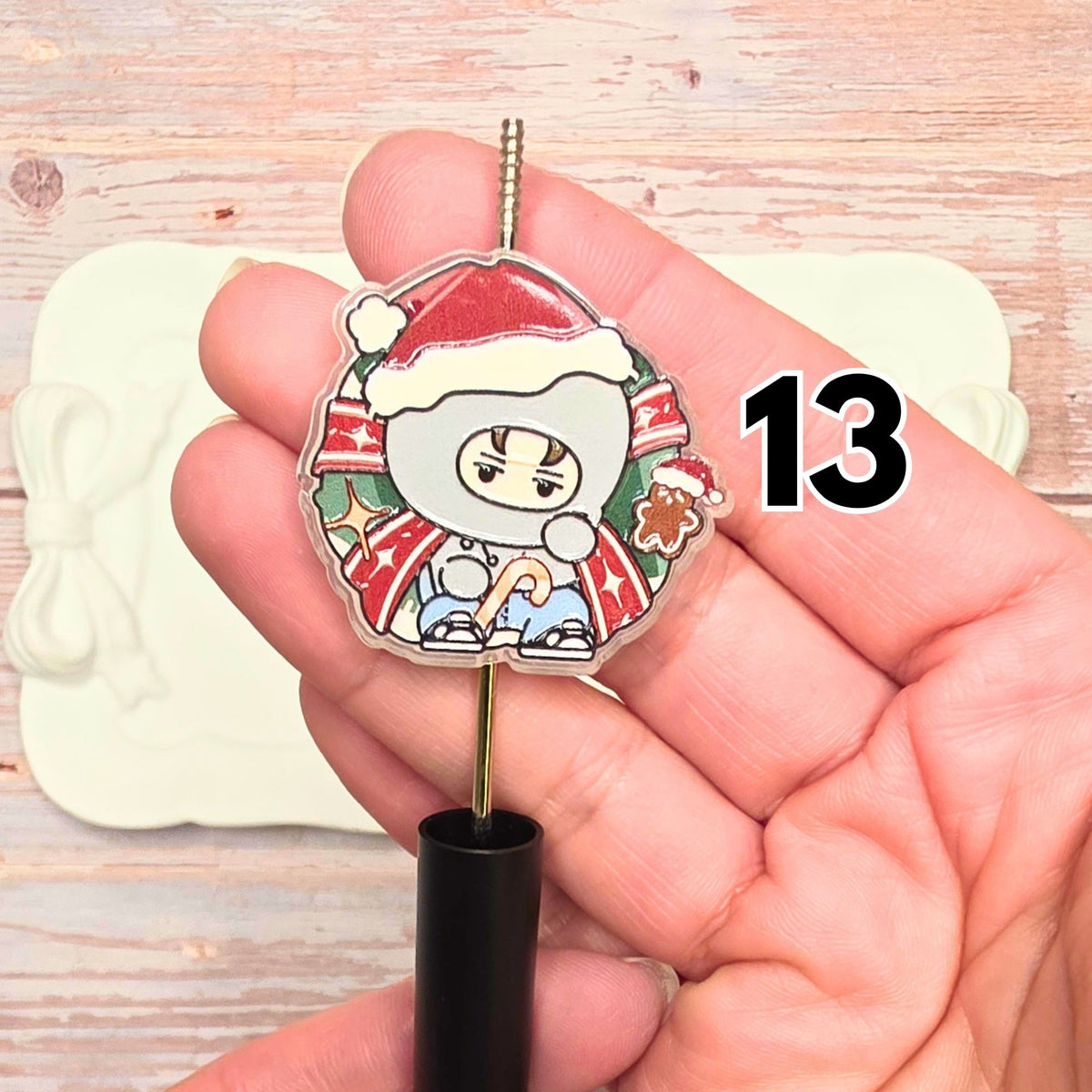 MINITEEN Christmas Acrylic Focal Beads | SEVENTEEN Inspired Holiday Character Beads | Kpop DIY Beaded Pens, Keychains & Crafts | Sold Individually
