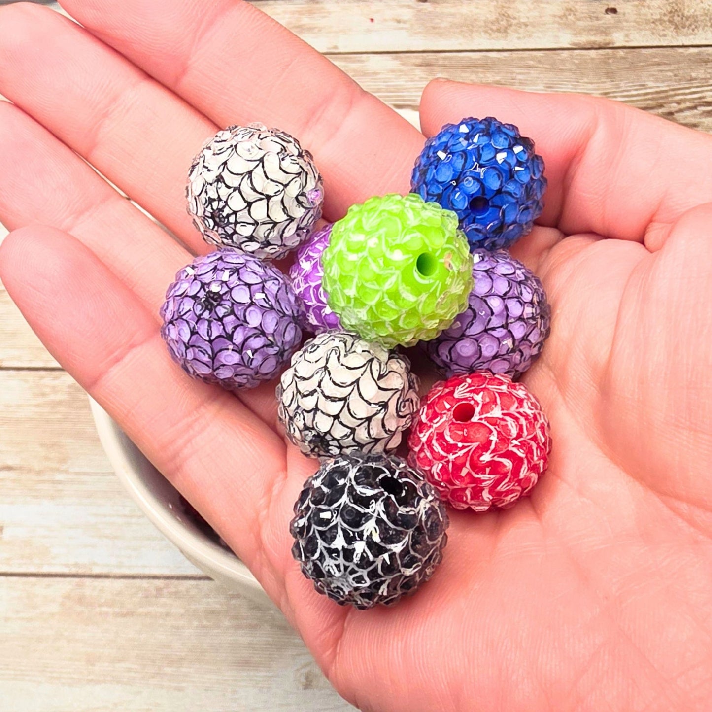 20mm Rhinestone Spiderweb Beads – Set of 10 | Halloween Web Beads | Sparkly Chunky Beads | Spooky DIY Beads for Pens, Keychains & Crafts