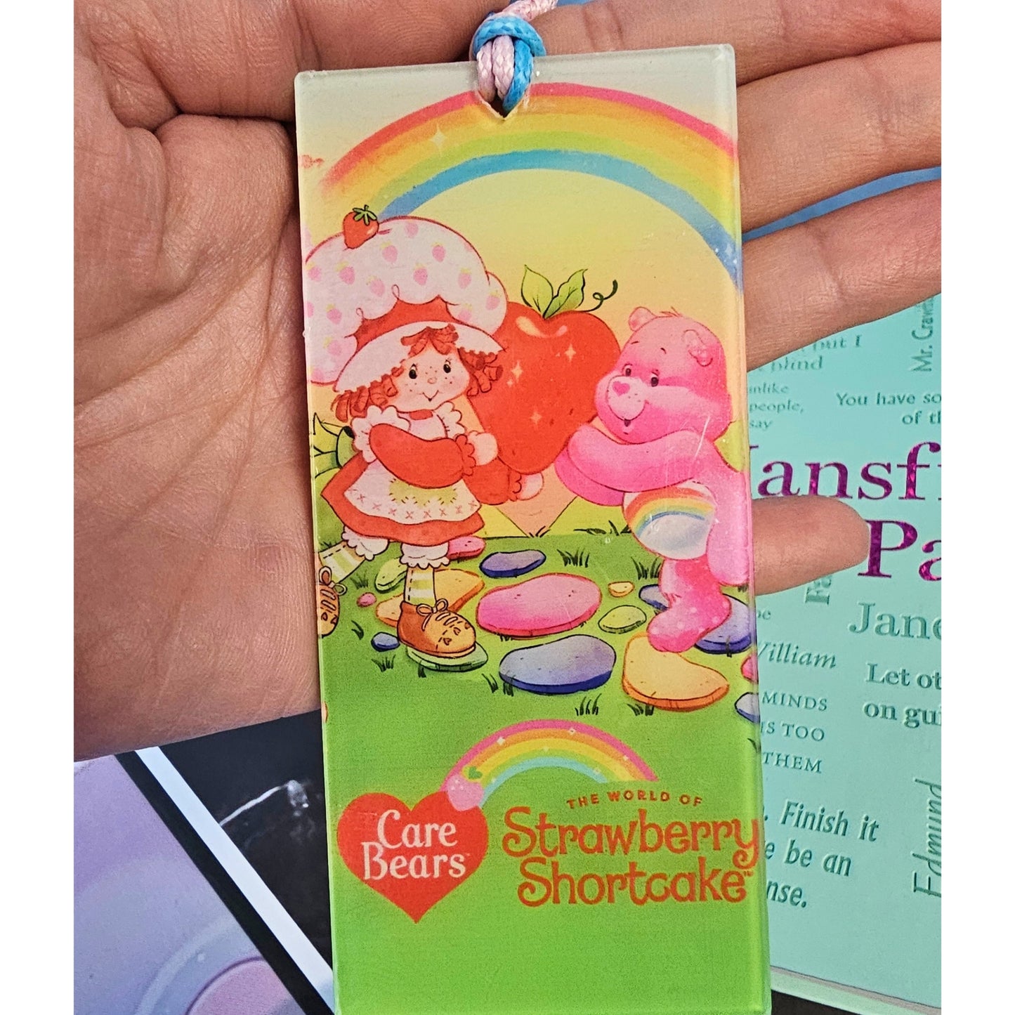 Strawberry Shortcake Beaded Bookmark | Kawaii Pink Book Accessory | Strawberry Book Lover Gift | Cute Handmade Bookmark