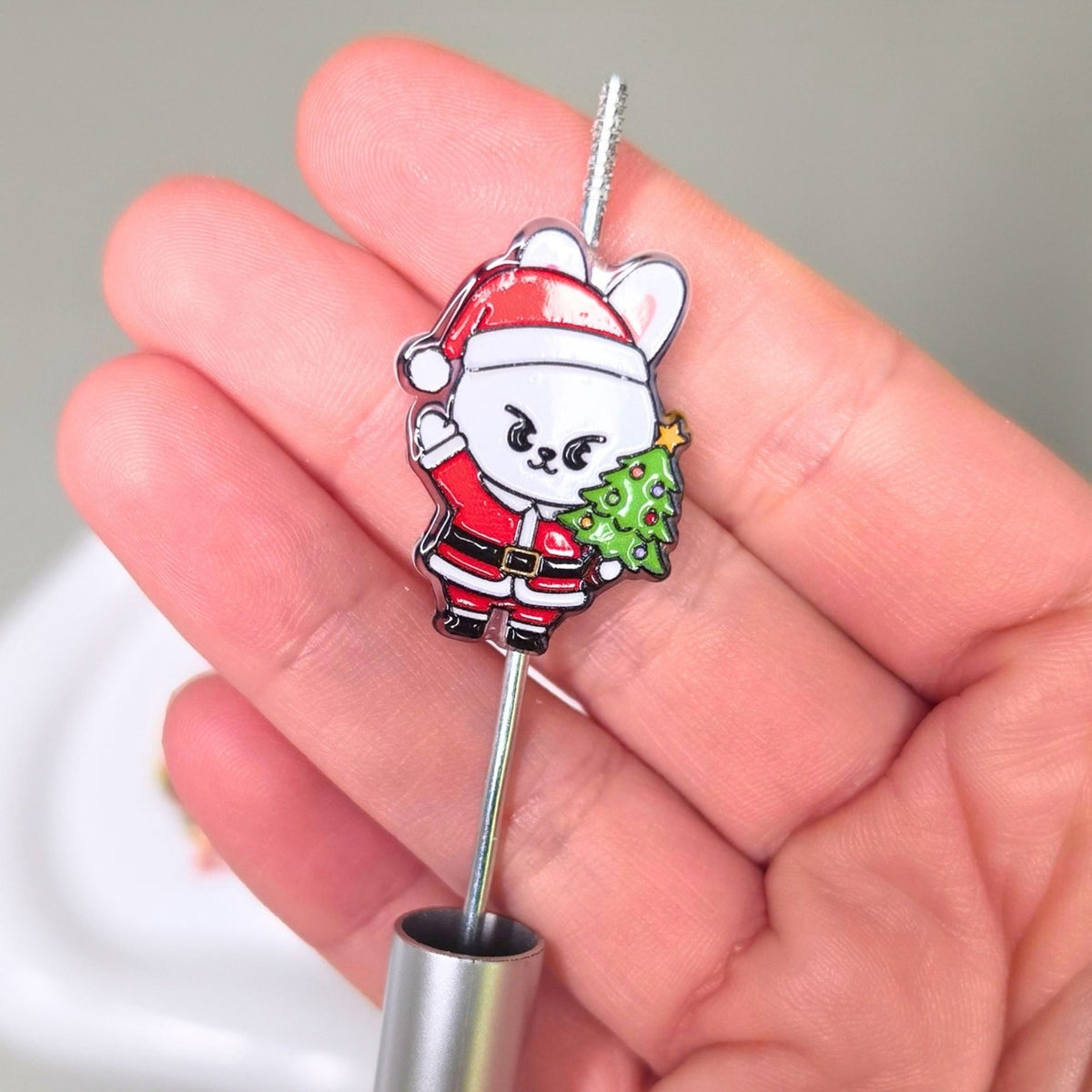 SKZOO Christmas Acrylic Focal Beads – Set of 8 Holiday Character Beads – Kpop Inspired Christmas Beads for Pens, Keychains & Crafts
