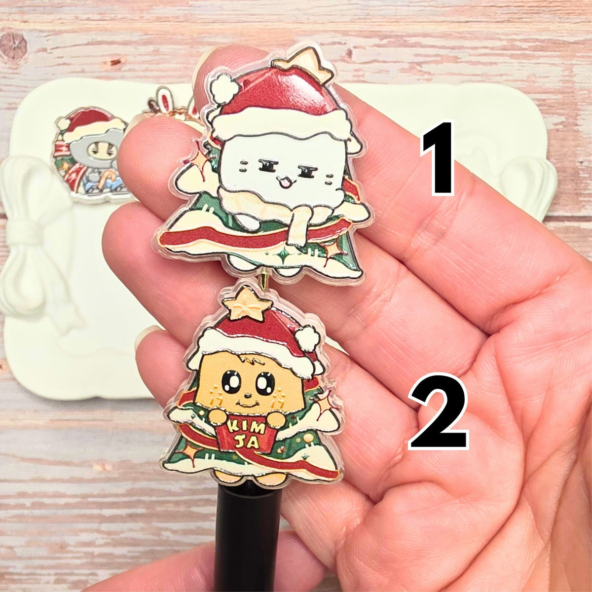 MINITEEN Christmas Acrylic Focal Beads | SEVENTEEN Inspired Holiday Character Beads | Kpop DIY Beaded Pens, Keychains & Crafts | Sold Individually