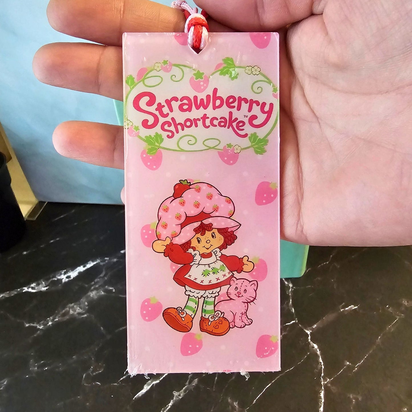 Strawberry Shortcake Beaded Bookmark | Retro Kawaii Book Accessory | Strawberry Book Charm | Cute Reader Gift | Book Lover Gift