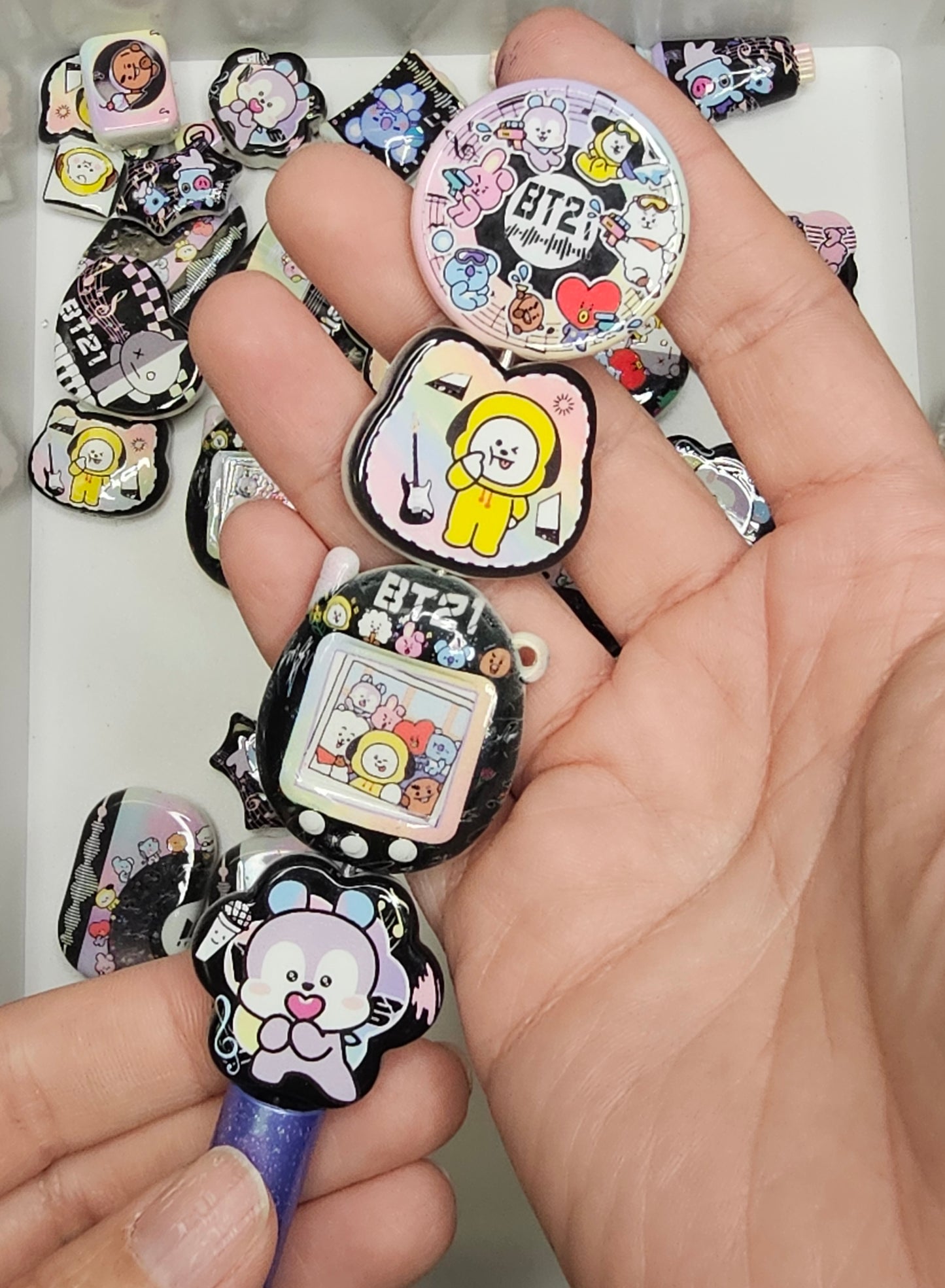 BT21 Character Black Bead Mix