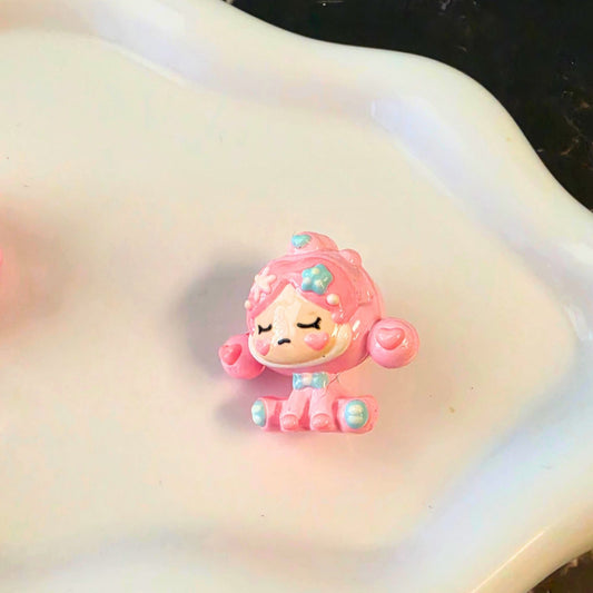 Set of 3 Hand Painted Skullpanda Beads – Pink or Purple 3D Character Focal Beads | Kawaii DIY Beads | Pen, Keychain & Bag Charm Supplies