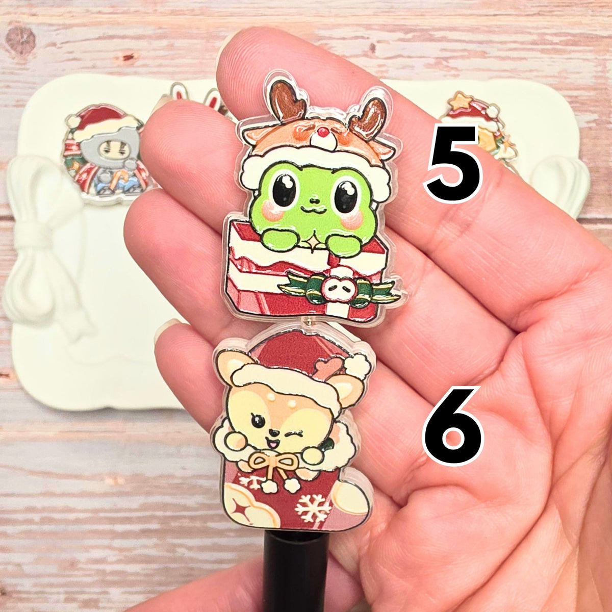 MINITEEN Christmas Acrylic Focal Beads | SEVENTEEN Inspired Holiday Character Beads | Kpop DIY Beaded Pens, Keychains & Crafts | Sold Individually