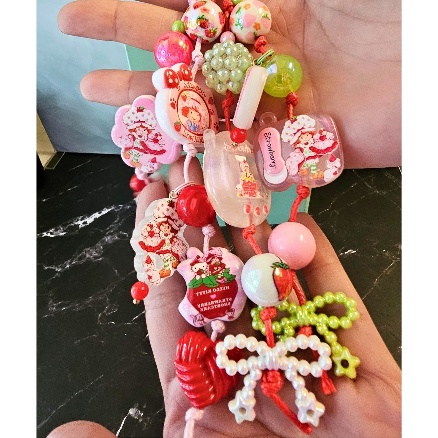 Strawberry Shortcake Beaded Bookmark | Retro Kawaii Book Accessory | Strawberry Book Charm | Cute Reader Gift | Book Lover Gift