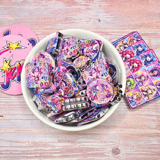 Jem and the Holograms Mixed Beads Set of 10 | Retro 80s Cartoon Beads | DIY Beaded Pens, Keychains, Bag Charms & Jewelry Making